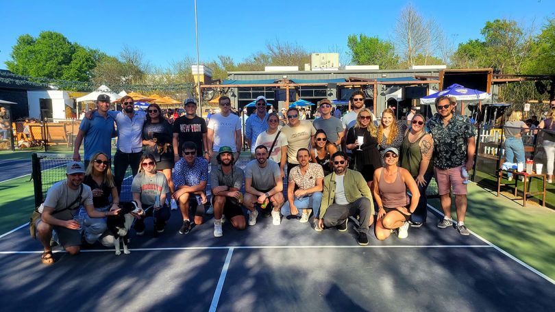 MVF team photo on a pickleball court