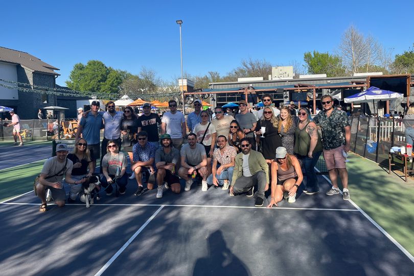 MVF team photo on a pickleball court