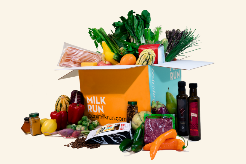 MilkRun delivers boxes of food in partnership with local farmers.