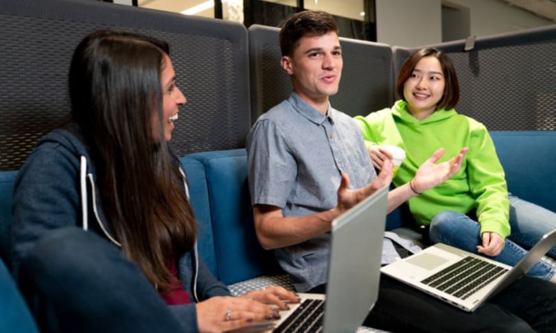 Motorola Solutions team members chatting
