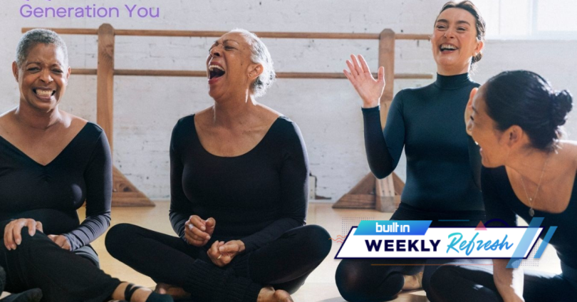 Elderly women at yoga