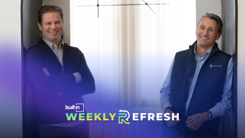 Avenue One was co-founded by CEO Ryan Stroker and CTO William Martiner. The two are pictured posing for a photo.