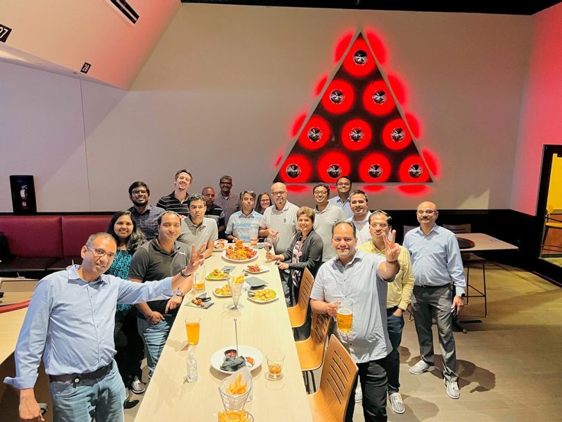 OCC team members at a restaurant together