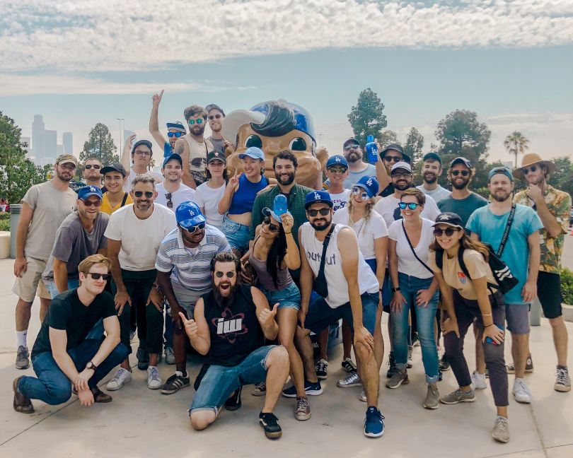 A group of Output employees during a team outing.