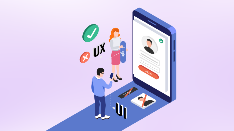 UX/UI designers in front of phone