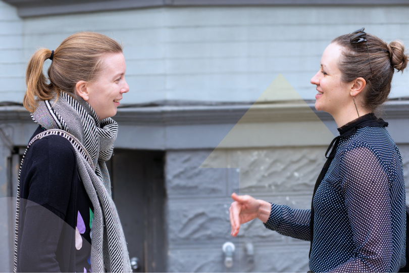 Placement co-founder Katie Kent (right) with a customer.