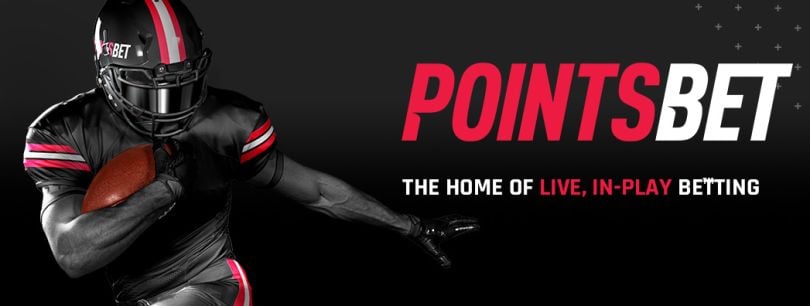 PointsBet banner with a football player