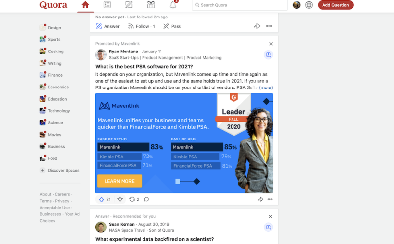 Quora Silicon Valley software companies