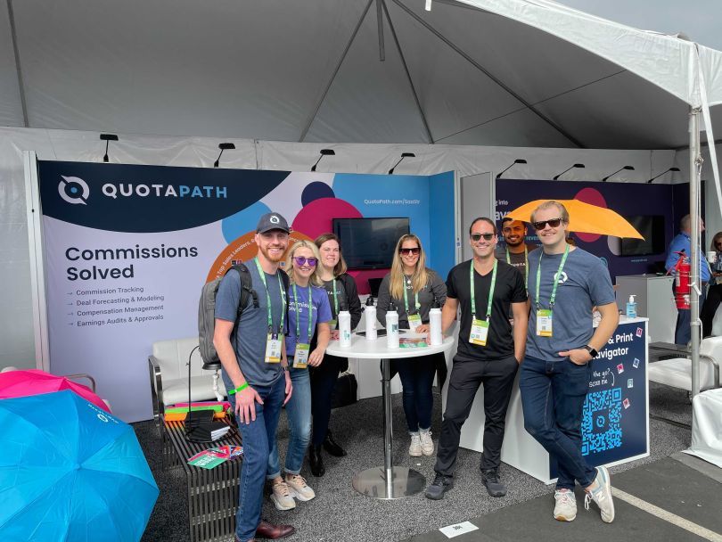 A group of QuotaPath employees during a team outing.
