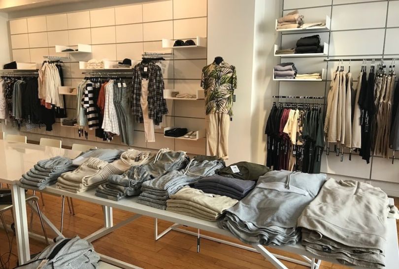 Interior of a men's retail store