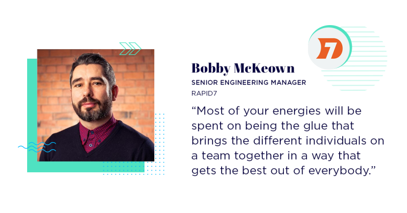 Quote/advice on engineering leadership from an employee at Rapid7