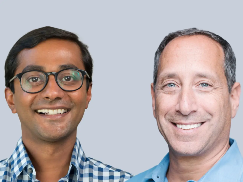 Regie's co-founders Srinath Sridhar, CEO, and Matt Millen, President, pose for a photo.