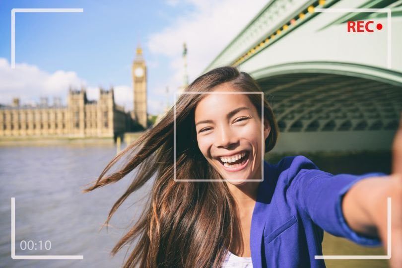 Restream team member taking a selfie in London
