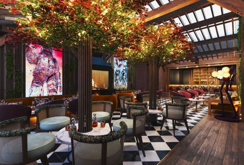 a rendering of dining space in CLUB 3's LA facility