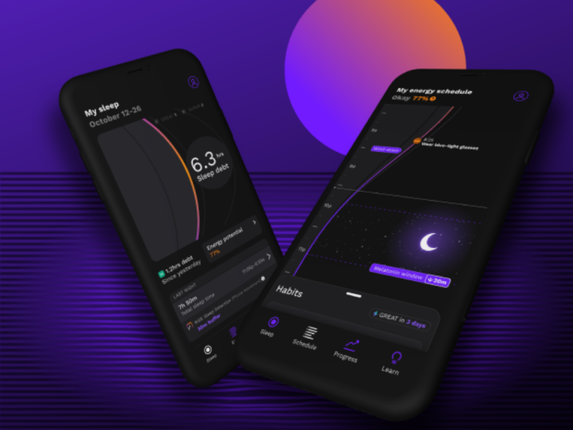 RISE app on smartphone screens