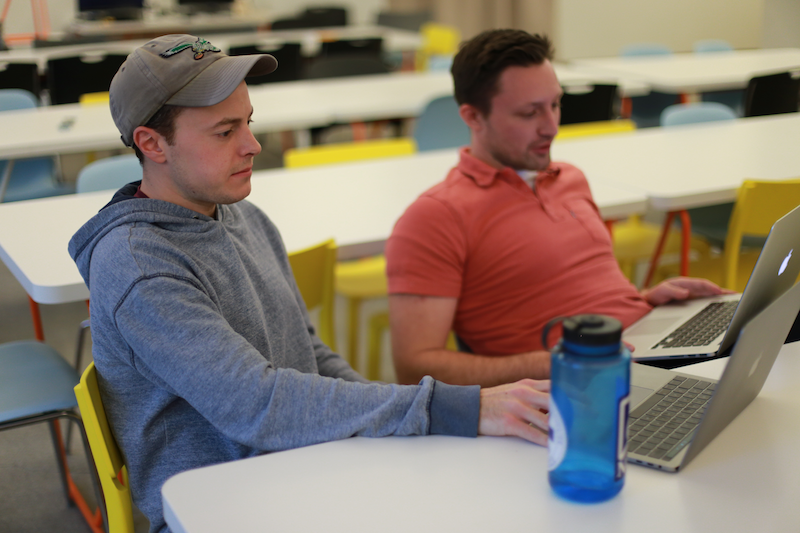 Teammates Ross and Jason in the LevelUp cafe