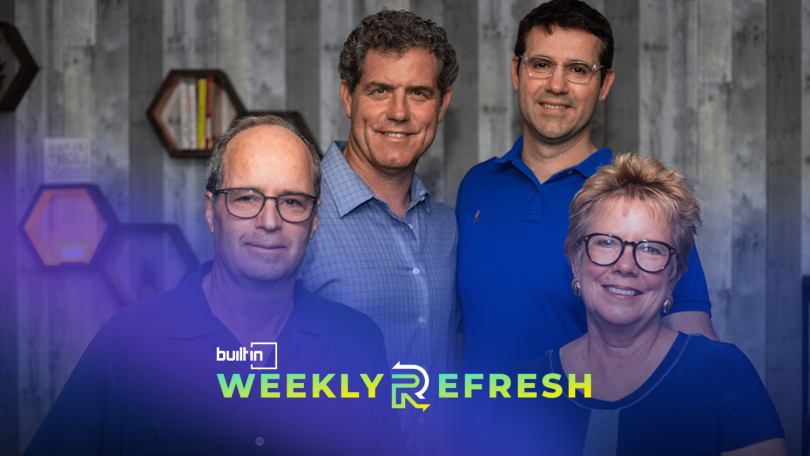 The four members of BetterManager’s founding team pose for a photo. 