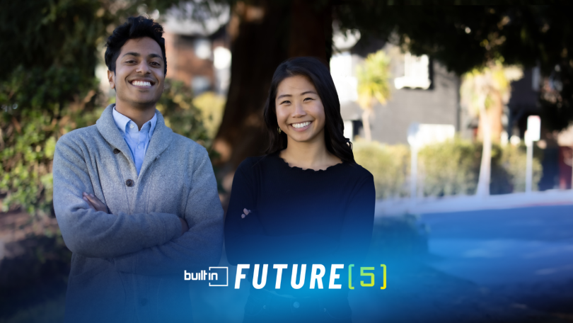 Shimmer co-founders Vikram Sreedhar and Christal Wang are pictured together in an outdoor setting.