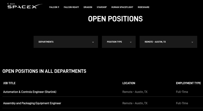 spacex austin hiring