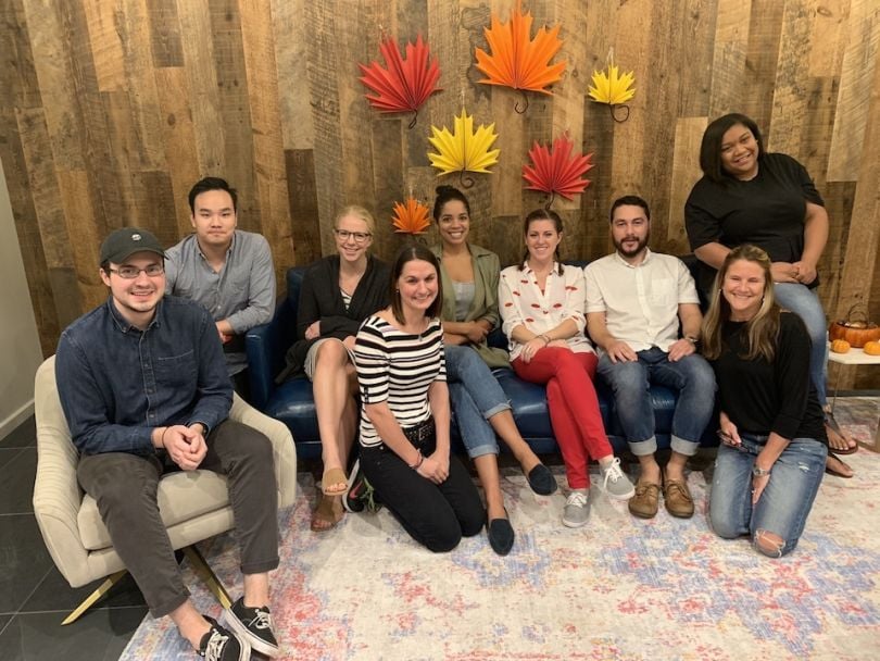Shiftgig staff in a festive office