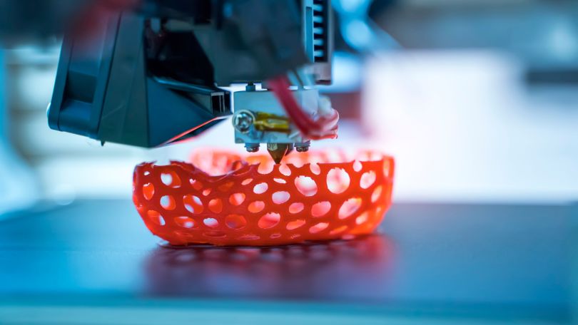 3D printing a complex geometric shape.