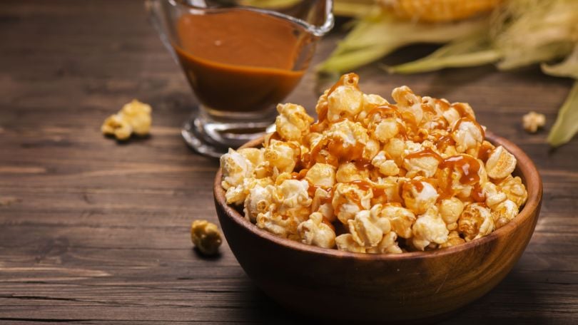 Gourmet popcorn in a bowl. 