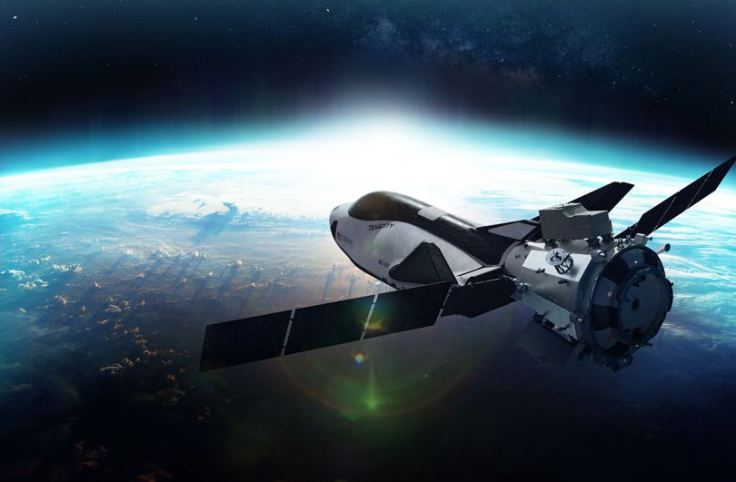 Rocket ship in space