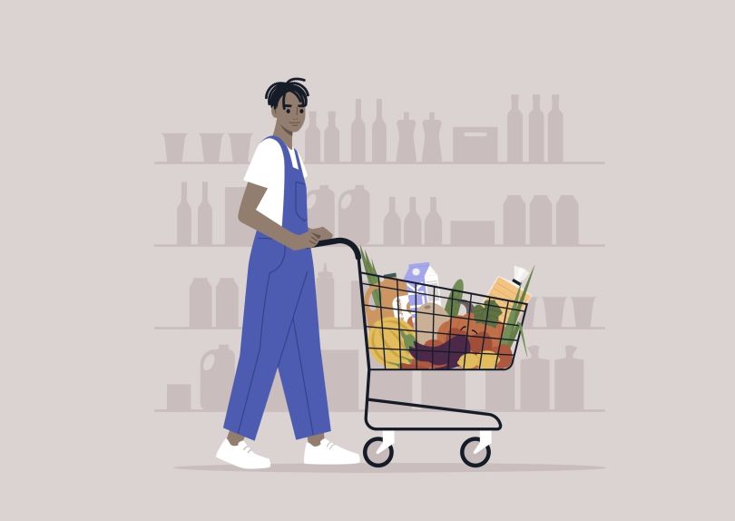  A customer shops at a convenience store.&nbsp;