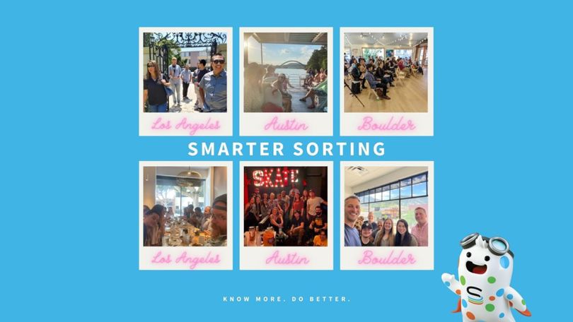 Collage of Polaroids of Smarter Sorting teams in different cities