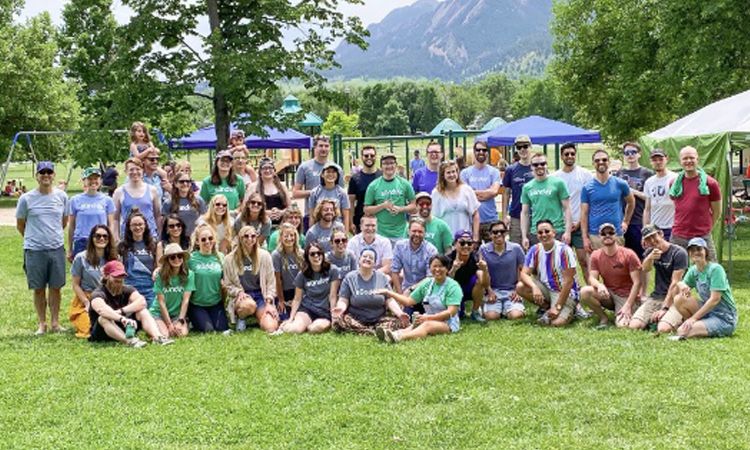 Sunday group photo outside at a park