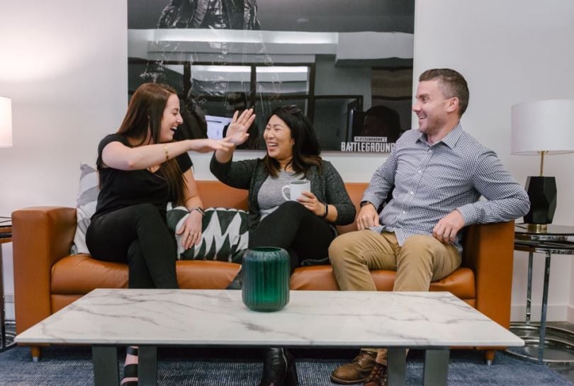Team laughing