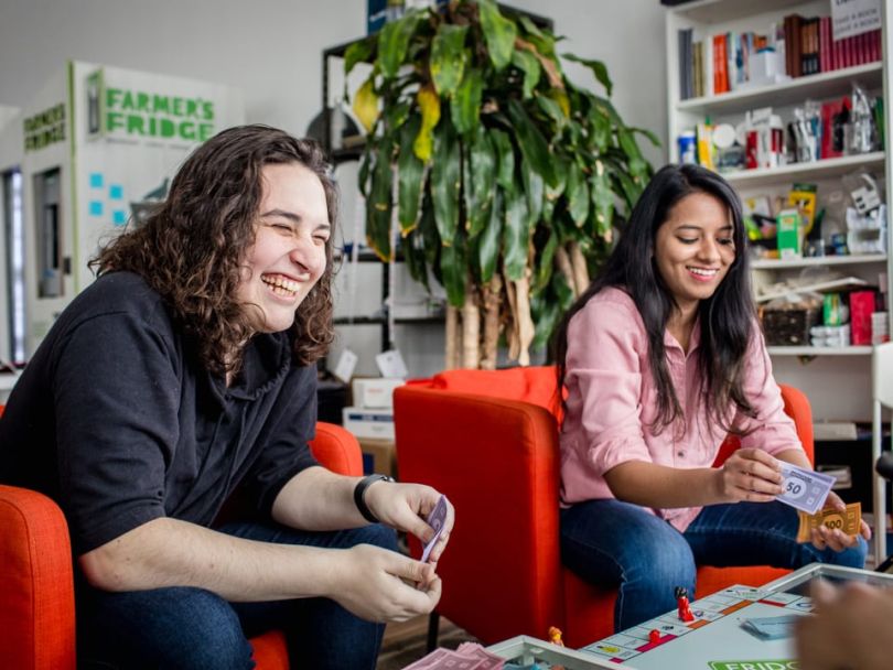 Employees play at Farmer's Fridge
