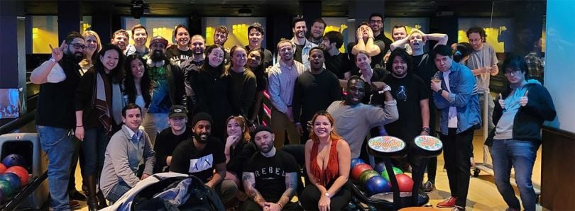 Transfix coworkers at a team bowling event