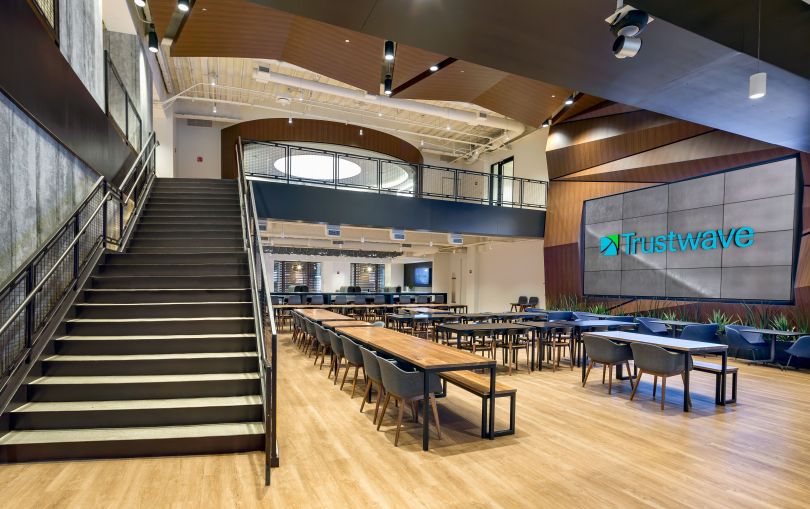 Trustwave's atrium within their office