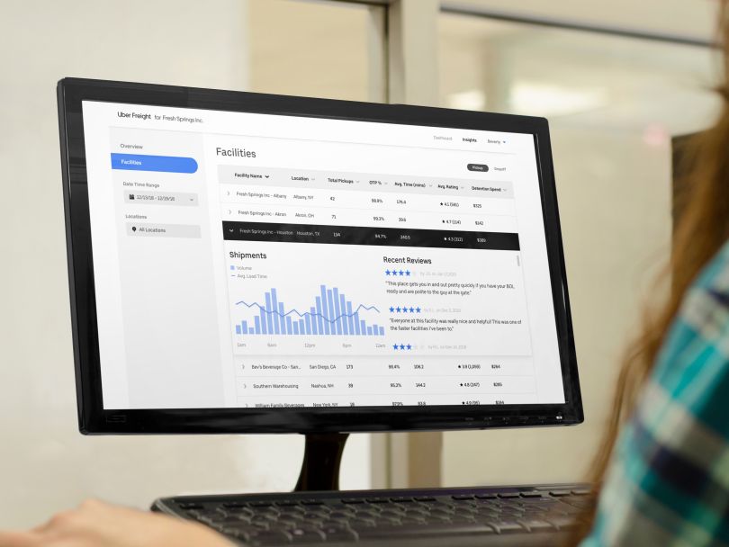 Uber Freight's shipper dashboard