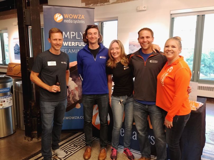 Wowza Media Systems team standing for group photo