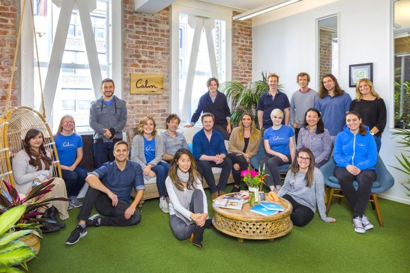 A photo of the team at Calm's headquarters.