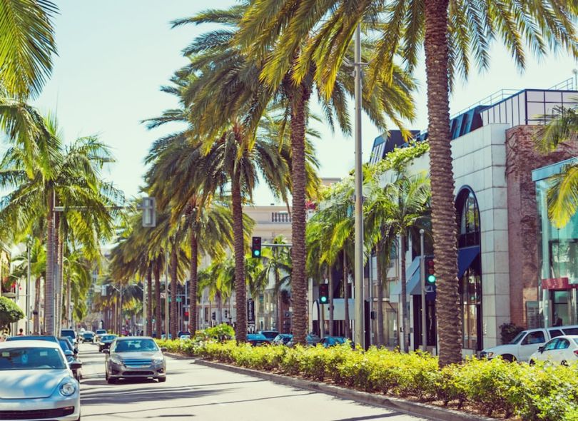 beverly hills compass stock image