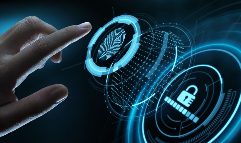 An image depicting fingerprint biometrics is shown.