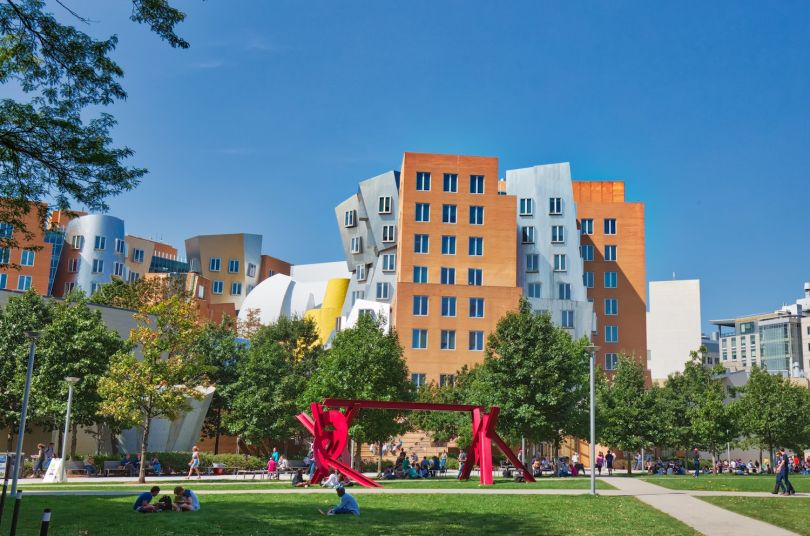 Sculptures on the MIT campus.