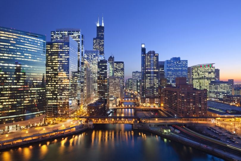 The Chicago skyline is pictured.