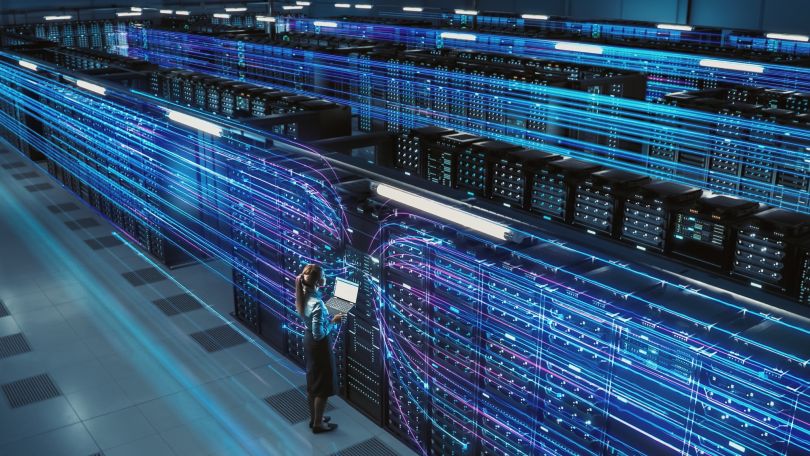 A data warehouse is pictured.