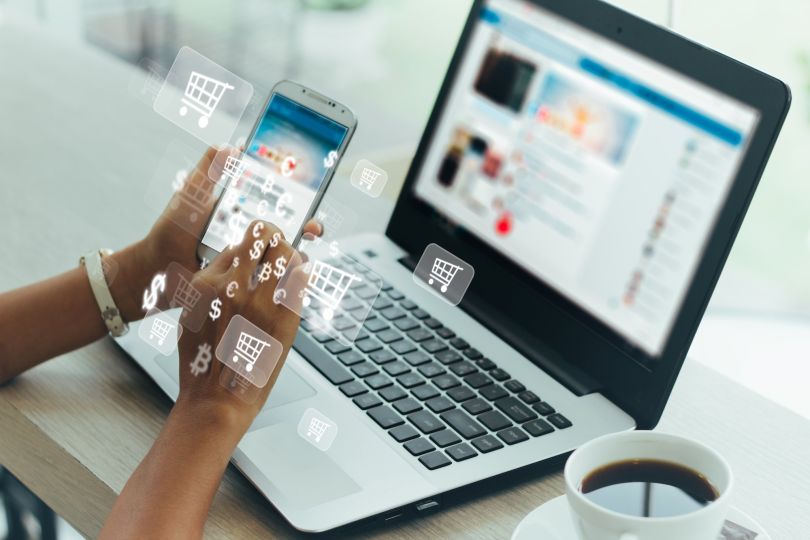 An image depicting online shopping is shown.