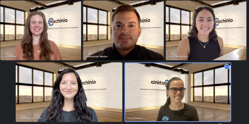 Machinio team members on a video call. 