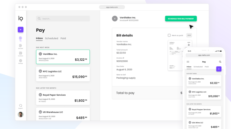 Melio helps SMBs receive and transfer payments digitally