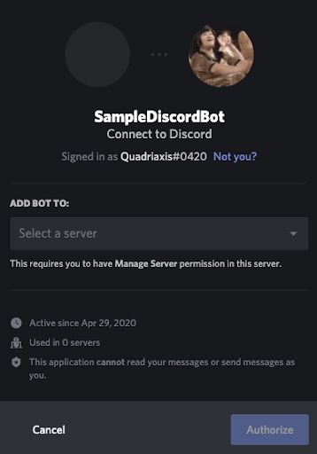 Add a Discord bot screenshot.