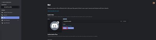 Add your bot's API token. 