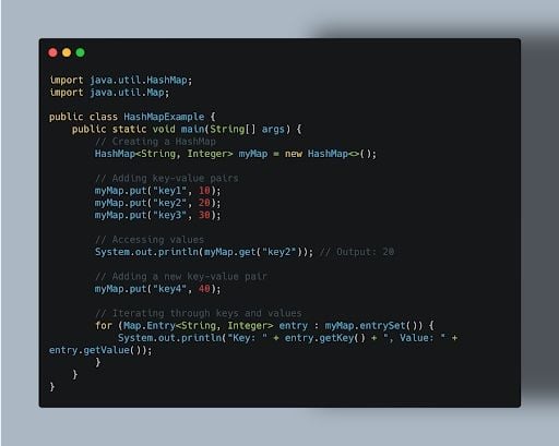HashMap in Java code.