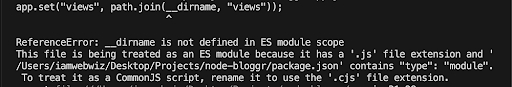 __dirname Error Message