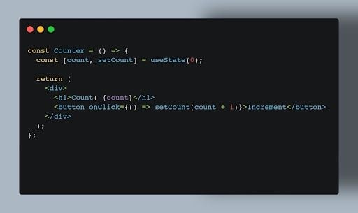 useState() example code.